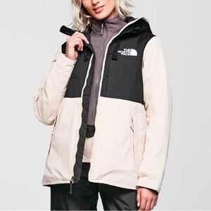 The North Face Women's Two-Tone Hooded Ski Jacket in Black & Cream